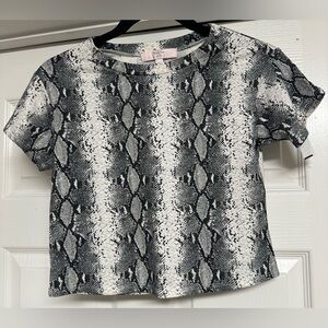 Moa Moa Black and White Snake Print Kids Tee